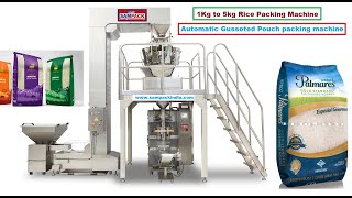 Rice Packing Machine 1Kg, 5Kg,  Multi head weigher  Gusseted pouch packing machine