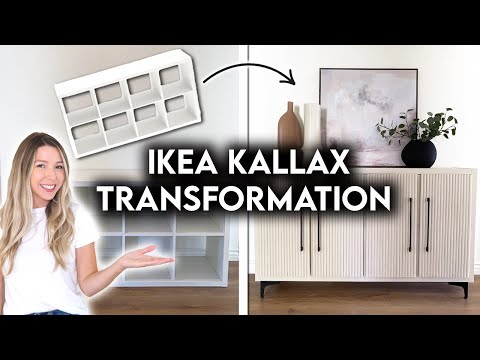 Part of a video titled DIY IKEA HACK KALLAX TRANSFORMATION - YouTube