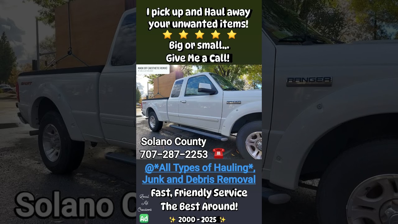 Junk Removal Service. Vacaville, Fairfield, CA etc. Solano County. A local junk hauler for you!
