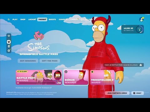 Fortnite Simpsons Battle Pass Showcase (ALL TIERS)