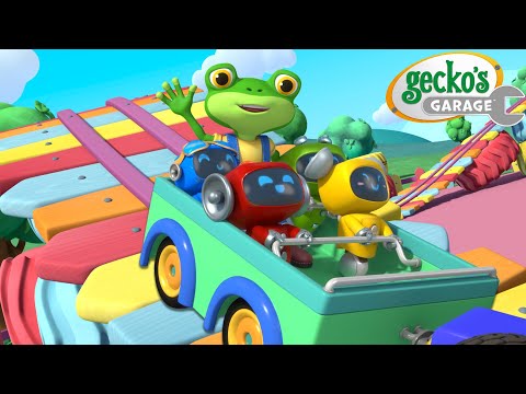 DIY Rollercoaster at the Garage 🎢 | Gecko's Garage | Trucks For Children | Cartoons For Kids
