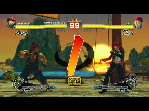 Super Street Fighter 4 IV AE PC Akuma Playthrough + Secret Oni Boss fight 1/2