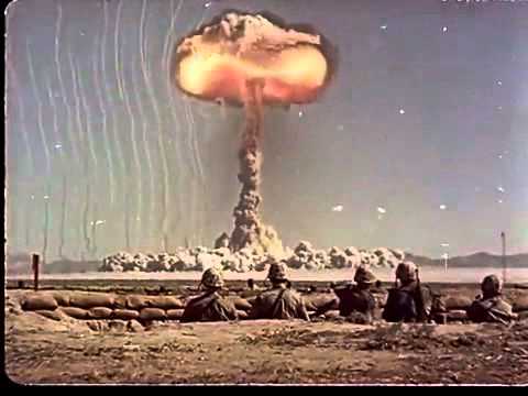 US Atom Bomb Blast Effect test on troops