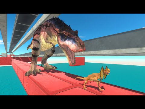 Who Can Escape From The Pink T-Rex In This Tunnel - Animal Revolt Battle Simulator