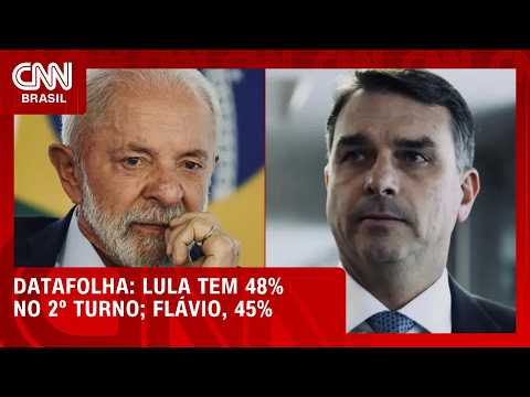 Lula tem 48% no 2º turno; Flávio, 45%, aponta Datafolha | CNN NOVO DIA