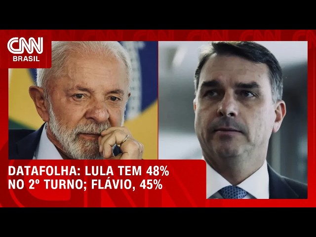 Lula tem 48% no 2º turno; Flávio, 45%, aponta Datafolha | CNN NOVO DIA