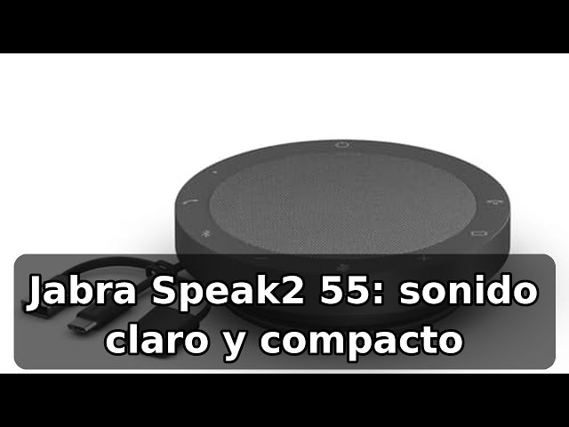 Vídeo relacionado con Jabra Speak2 55 Altavoz Inalámbrico Bluetooth - 4 Micrófonos, Cancelación de Ruido, 50 mm de Alto Alcance, Audio de Banda Ancha, Compacto y Portátil - Certificado para MS Teams - Gris Oscuro