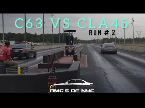 C63 AMG vs CLA45 AMG at AMGs of NYC Private Drag Event