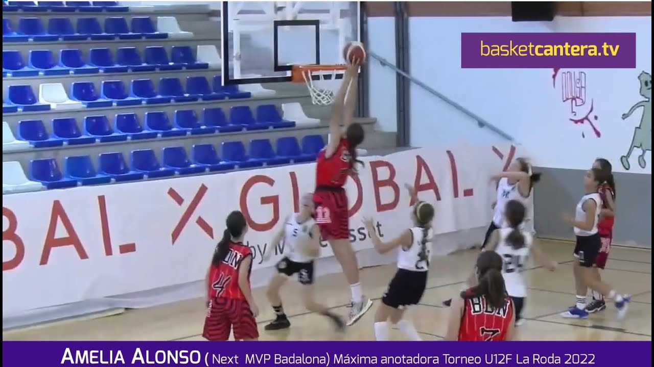AMELIA ALONSO, 12 años (Next mvp Badalona) Máxima anotadora Torneo U12F La Roda 22 #BasketCantera.TV