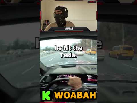 HE HIT THE TESLA?!! #license #recklessdriving #ukreaction