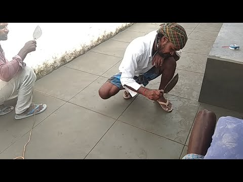 Amazing worker using only Cement and sand to Rendering Flooring with Thread Tile shaped Design