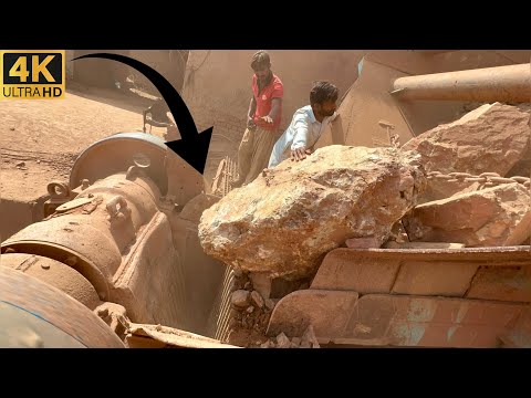 Big Rock Jaw Crusher Machine in Action | Powerful Stone Crushing ASMR Sounds