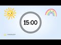 15 Minutes Countdown Timer For Kids With Calming Music | Classroom Countdown Timer | Study Timer