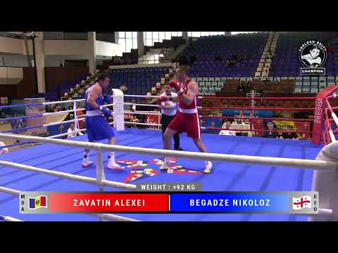 06-04-2022 (+92kg) BOXING NIKOLOZ  BEGADZE GEO - პირველი გამარჯვება რუმინეთში საერთაშორისო ტურნირზე.