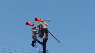 LADWP Los Angeles Department of Water & Power Replace Transformer on Power Pole Heatwave July 8 2018