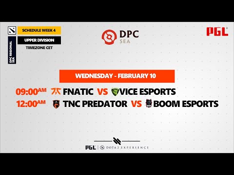 (4K) DPC 2021 SEA - Vice vs. Fnatic | TNC vs. BOOM