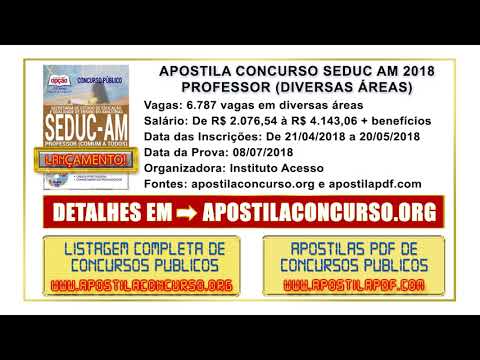 Apostila Concurso SEDUC AM 2018 PDF e Impressa Professor