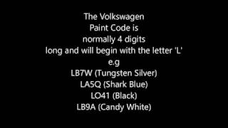 How to find your Volkswagen Golf Mk7 PAINT CODE