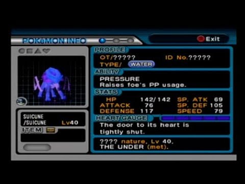 Preparations for resetting for Suicune in Pokemon Colosseum