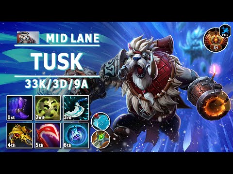 Tusk Mid Lane | 7.32b | Pos 2 Tusk Play | Dota 2 Immortal Gameplay