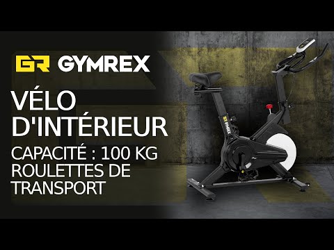 Vidéo - Vélo d'intérieur - Roue d'inertie de 6 kg - Supporte jusqu'à 100 kg - LCD