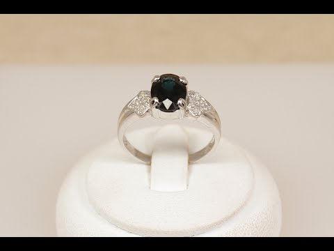 9ct White Gold Sapphire and Diamond Ring      #5019