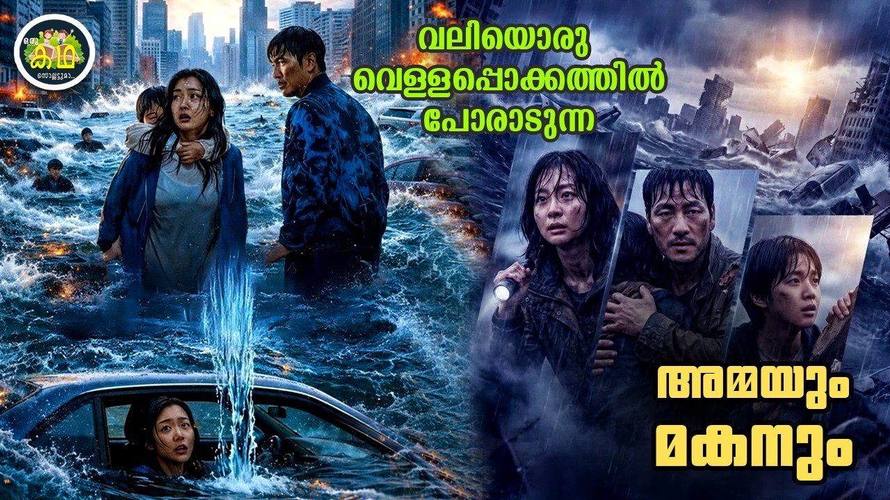 വെള്ളപ്പൊക്കത്തിൽ പോരാടുന്ന അമ്മയും മകനും......