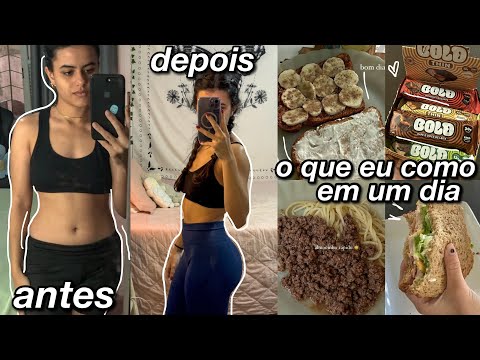 o que eu COMO em um dia para MANTER O CORPO + TREINO em CASA 🏠✨💪🏼