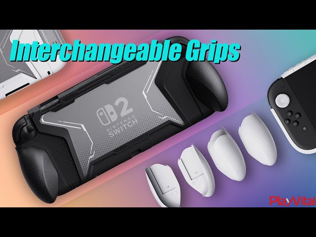 Vídeo relacionado con playvital Funda Protectora con Agarre Intercambiable para Nintendo Switch 2 (2025), Carcasa TPU Dockable con Tapas para Joysticks, Accesorios Antigolpes - Serie Beyond-Grip (Azul & Naranja)