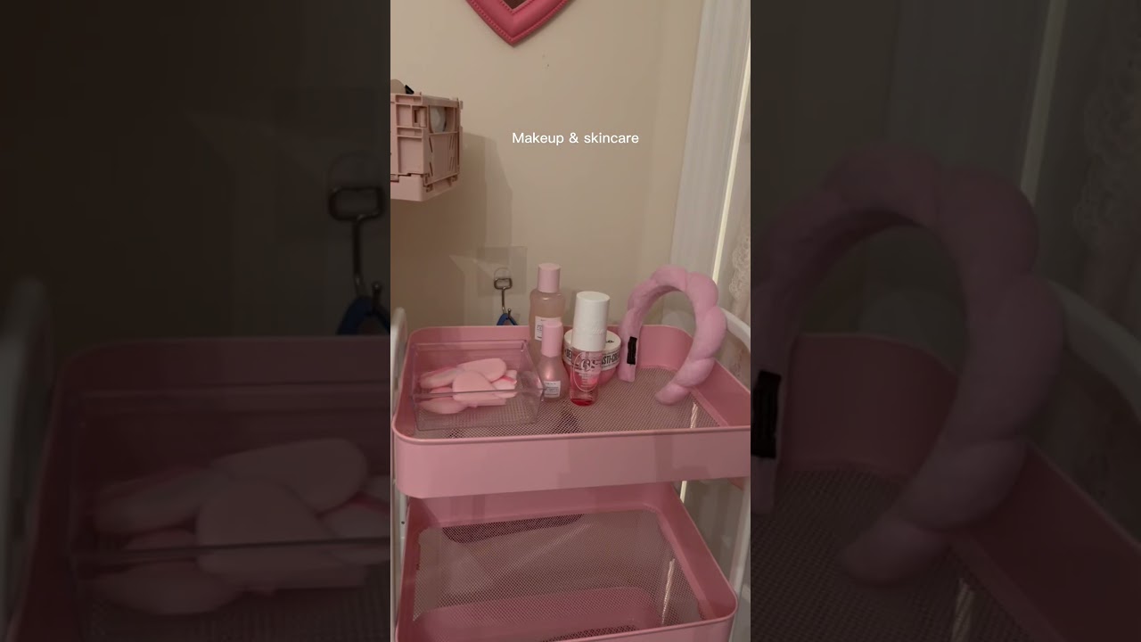 A very pink room organization 🌷🎀✨ #aesthetic #amazonfinds #vlog #roomdecor #roomtour