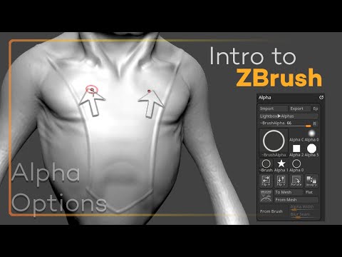 Intro to ZBrush 016 - Alpha Options! Different strokes, blurring, flipping, blurring, and more!