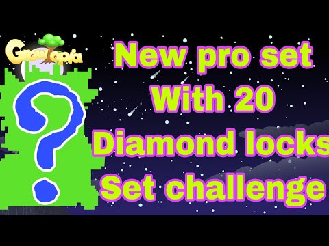 New pro set with 20 diamond locks set challenge | Growtopia #101