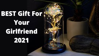 Best gift for Girlfriend - Beauty and the Beast Rose Glass Dome Review Galaxy Rose Gifts on Amazon