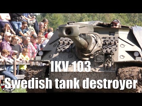IKV 103 Cold War Swedish Tank Destroyer Demonstration  - Arsenalen 2018
