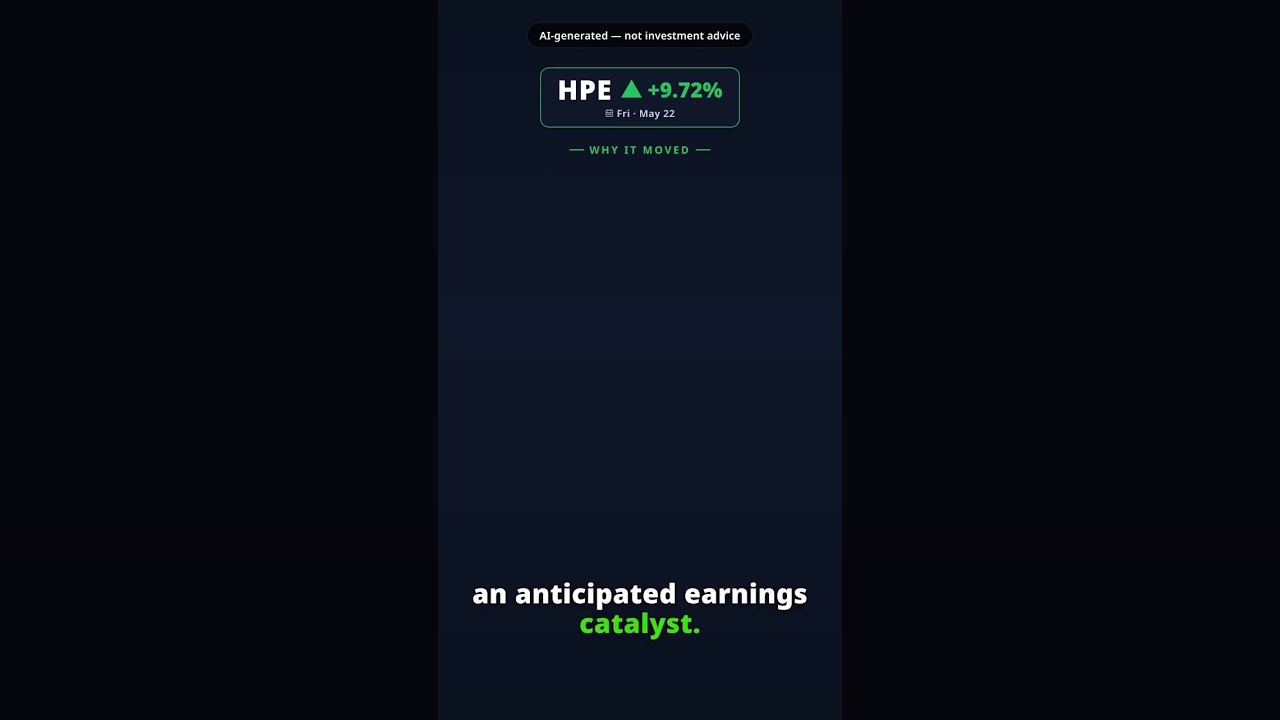 Why Is Hewlett Packard Enterprise Stock Leaping Today? HPE +9.72% (May 22) — AI Server Rally
