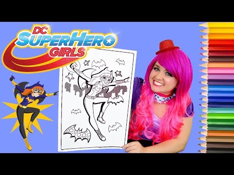 Coloring Batgirl DC Super Hero Girls GIANT Coloring Book Page Colored Pencil | KiMMi THE CLOWN Video
