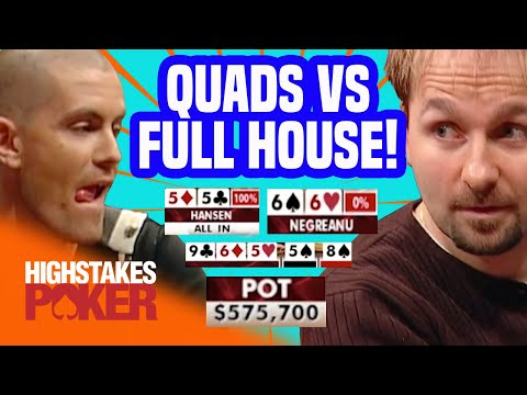 Gus Hansen Hits Quads Against Daniel Negreanu | High Stakes Poker