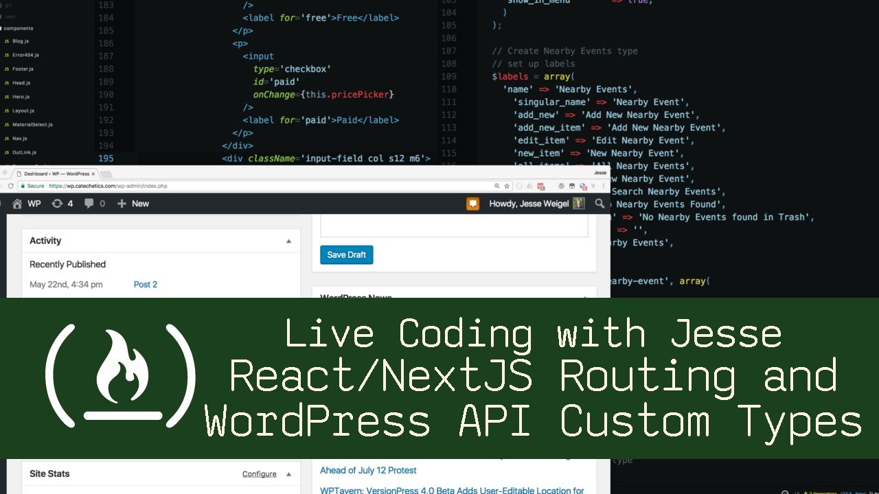 React/NextJS Routing and WordPress API Custom Types - Live Coding with Jesse