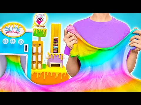 Fábrica de Slime Brilhante Feita de Papelão || ARTESANATOS DIVERTIDOS! ✨