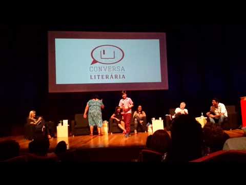 Conversa Liter�ria, com dire��o e curadoria de Cintia Barreto. Realizado no Teatro de C�mara da Cidade das Artes do Rio de Janeiro