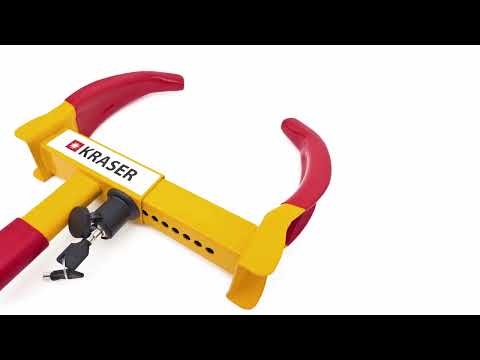 KRASER KR820 Wheel Clamp Theft Security, Universal, Adjustable Cars, Caravans, Trailers Protection