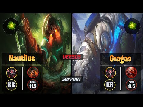 GrandMaster NAUTILUS [Aftershock] (Support) VS  GRAGAS - Grandmaster KR Patch 11.5