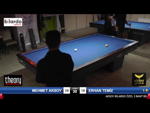 MEHMET AKSOY & ERHAN TEMİZ Bilardo Maçı - AKSOY BİLARDO 3 BANT TURNUVASI-1. Tur