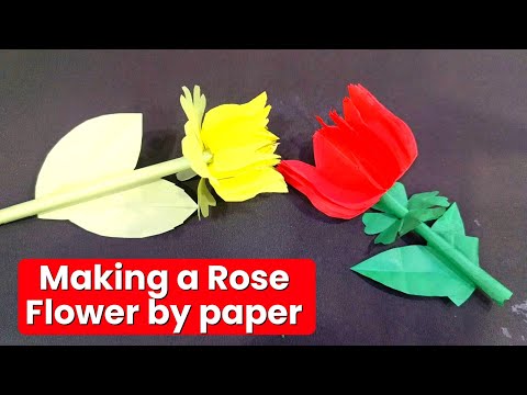 How To Make Easy Paper Flowers | Beautiful and easy flowers | Make a rose flower by paper