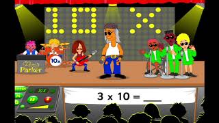 10 Times Table Song - Percy Parker - Just Add A Zero - animation, lyrics &amp; GRID