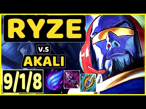 XAKY (RYZE) vs AKALI - 9/1/8 KDA TOP GAMEPLAY - EUW Ranked MASTER
