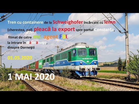 Tren de marfa UNICOM la intrare in Darmanesti cu mecanic de nota 10 - 01.05.2020