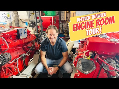TRAWLER ENGINE ROOM TOUR! | Complete Walk-Through of Our DeFever 44 Yacht Engine Room