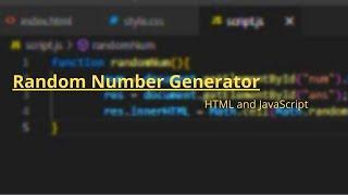 Random Number Generator - HTML and Javascript