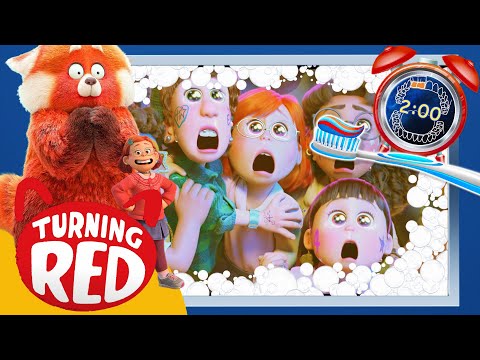 Turning Red 2 Minute Toothbrush timer with music and toothbrushing Guide